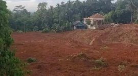 Kondisi tanah longsor di Majenang Cilacap.