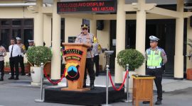 Apel gelar pasukan dalam rangka Operasi Zebran Candi 2025 di halaman Mapolres Kebumen.