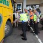 Satlantas Polres Kebumen saat melakukan ramp check di Terminal tipe  A Kebumen.