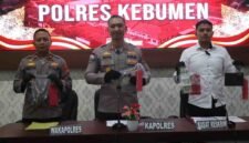 Polres Kebumen menggelar pers rilis kasus curanmor.