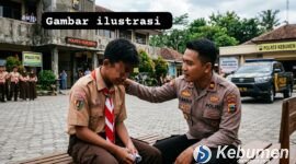 Foto ilustrasi penangkapan pelaku perundungan pelajar.