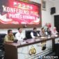 Pers rilis kasus penganiayaan pelajar SMK Kebumen di Mapolres setempat.
